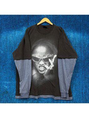 Rihanna 20 Year Anniversary Rap Oversized Layered LS Shirt Size 2XL